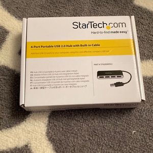 StarTech 4-port portable USB hub with built in cable